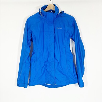 Marmot Rain Hoddie Jacket Zip Up Blue Sz S