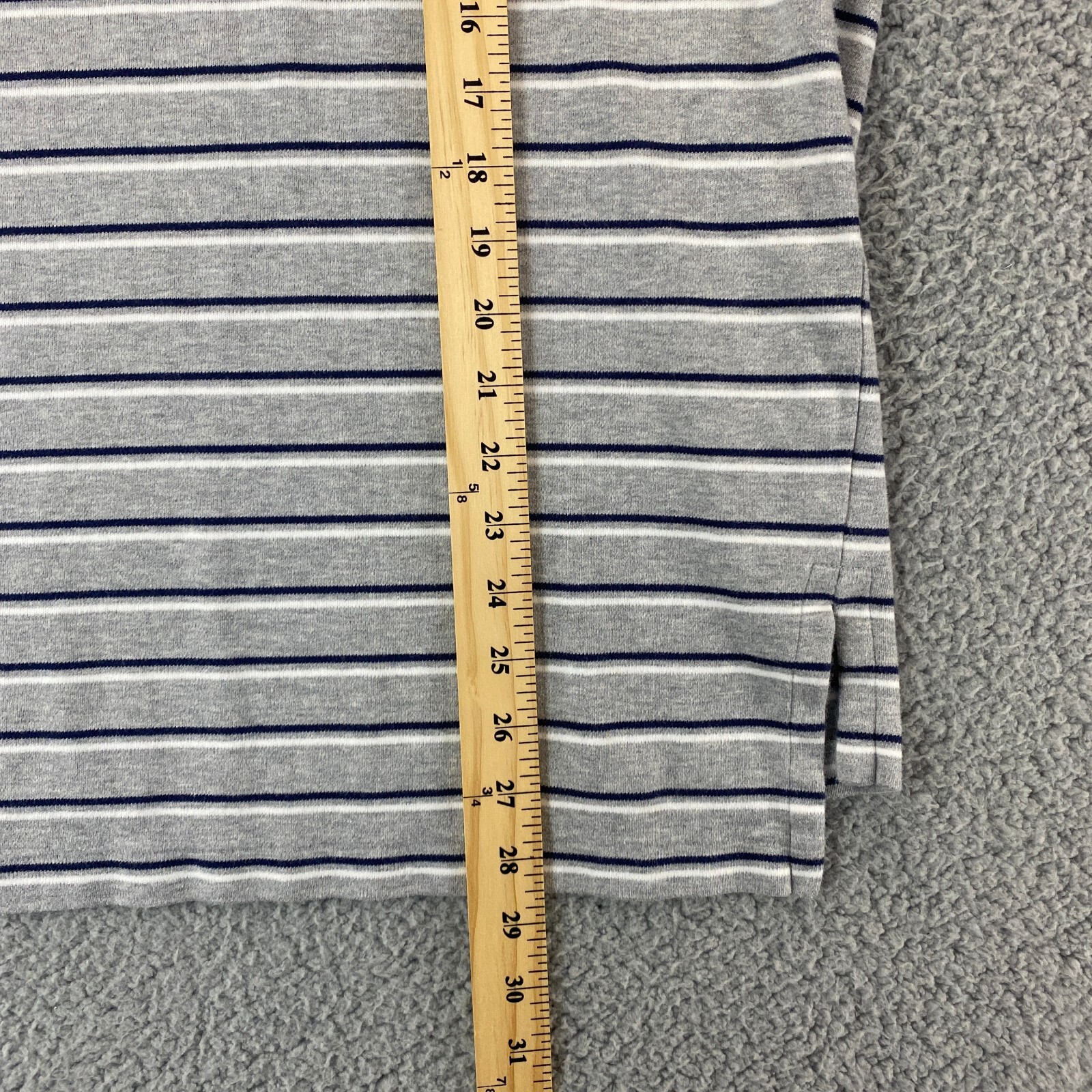 Polo Ralph Lauren uomo grande grigia a righe pony casual camicia manica