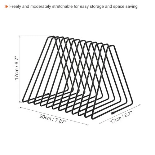 Треугольный настольный держатель стойка, 11 слотов металлическая проволочная подставка для виниловых пластинок черный - Изображение 2 из 4