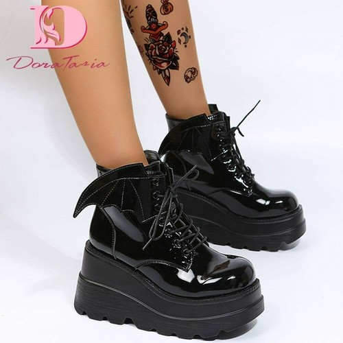 black platform boots ebay