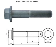 FLANGED HEXAGON HEAD BOLTS M10 M12 M14 M16 METRIC FINE THREAD GRADE 10.9 GEOMET