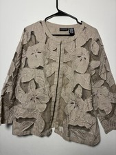 Beige Floral Embroidered Jacket