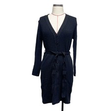 Vintage Its Our Time Womens Size M Black Ribbed Button Cardigan