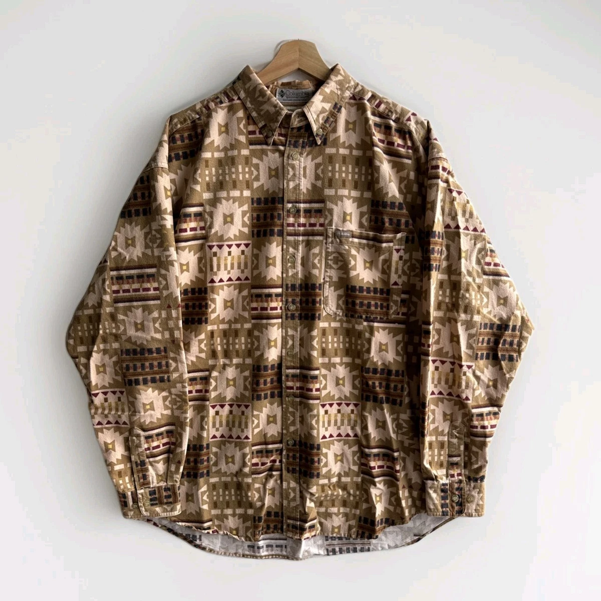 Chemise Columbia Randonnée Homme - Beige - Taille L - Manches Longues Nylon