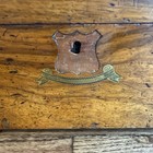 Large Antique Wood Storage Box W Brass Inlay 12” X 9” X 6” Rounded Top Loved — photo 3