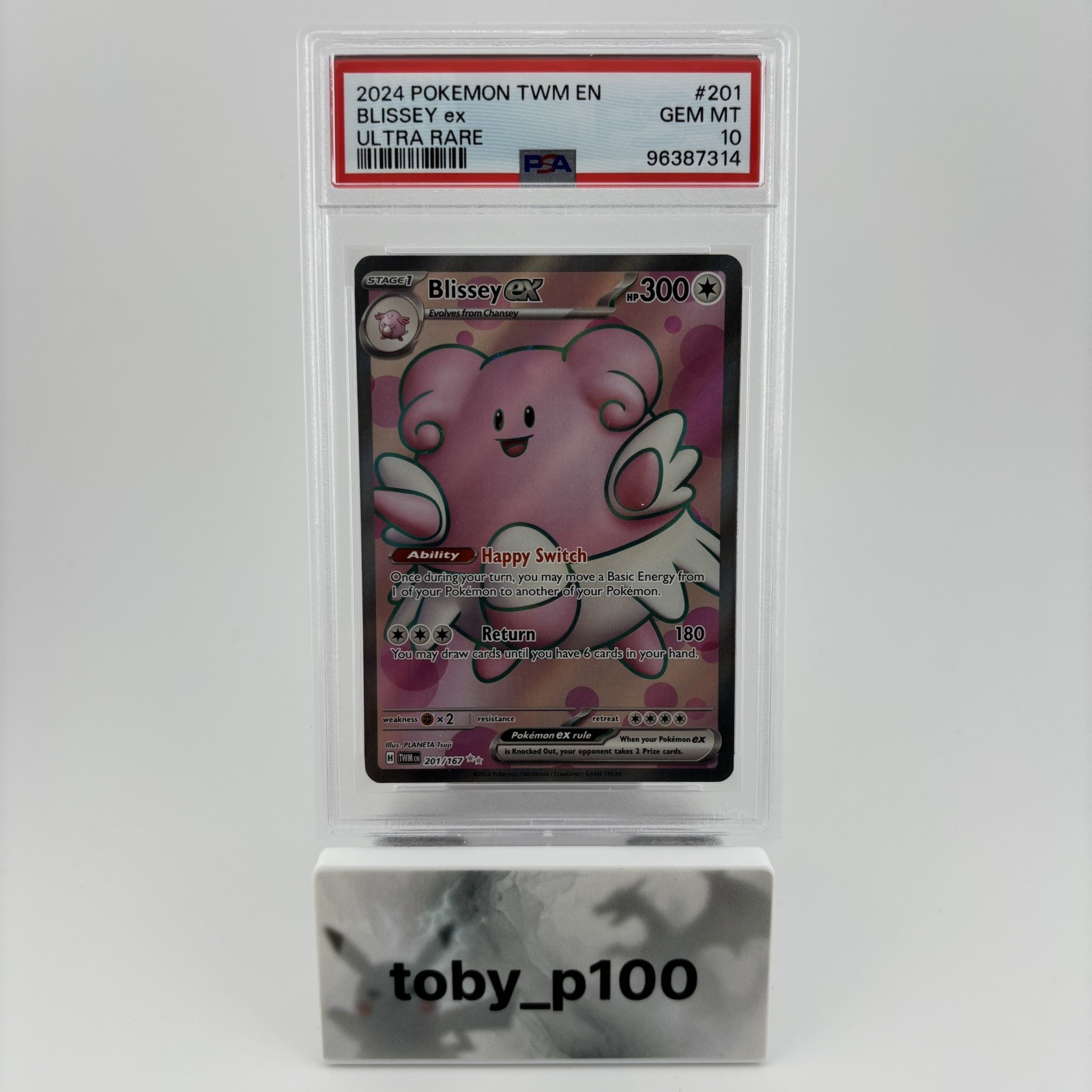 Pokemon Blissey Ex 201/167 TWM EN Twilight Masquerade #201 2024 - PSA 10