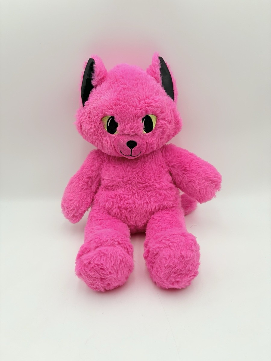 Build A Bear Midnight Glow Kitty Plush Pink Black Cat