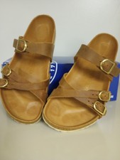 Birkenstock FRANCA Cognac Brown Leather Strappy Sandals Sz 41 US 10 L 8 M Reg W