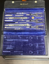 Vintage Keuffel & Esser Arrow Complete Drafting Set in Case 1086C K&E VGC