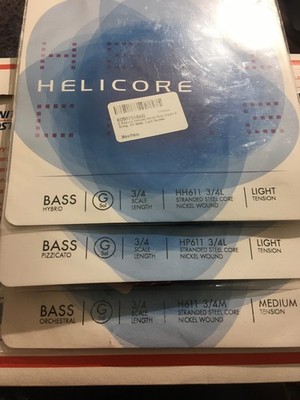 D'Addario Helicore 3/4 Upright Double Bass ''Mixed'' G string lot. Make An Offer!!