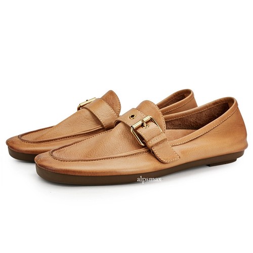 Mocassino slip on stile italiano retrò abito guida vera pelle scarpe uomo inglesi - Foto 4 di 30