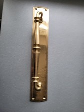 Reclaimed Polished Brass Door Handle On Back Plate