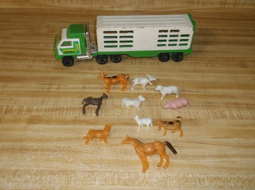 Vintage 1998 Tonka Truck & Horse / Animal Trailer 811974-A Green and White - Picture 2 of 14