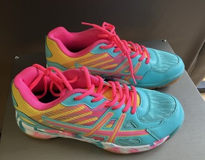 Lefus Shoes Tennis Pickleball Teal Pink Multicolor Womens Sz 8 * WORN ONE TIME *