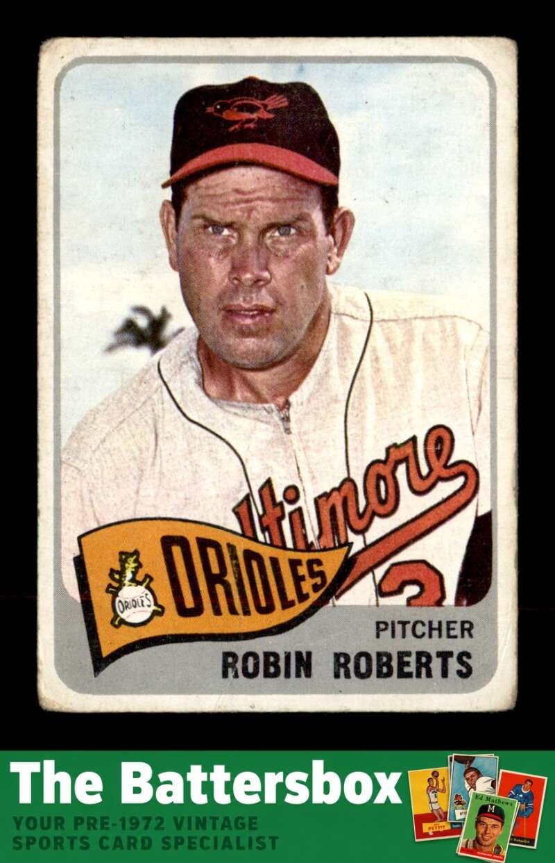 Robin Roberts #15 Baseball Cards 1965 Topps trading card — raw and PSA graded price guide