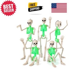 5 Pack 16 Inch Light Up Skeletons for Haunted House  Halloween Fun