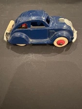 Rare Original Vintage 1930's Hubley Blue Cast Iron Chrysler Airflow Car Toy