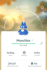 Pokémon Go Shiny Munchlax - Trade Registered or Mini PTC 80K Stardust