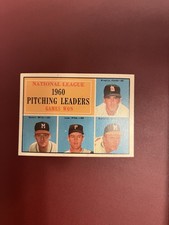 1961 Topps #47 Pitching Leaders Warren Spahn Broglio Law Lew Burdette HOF Braves