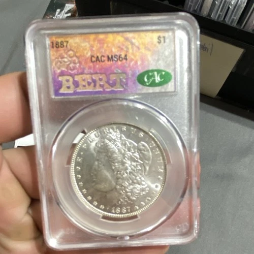 1887 Morgan Dollar CAC MS64 Silver $1 Coin Philadelphia Uncirculated