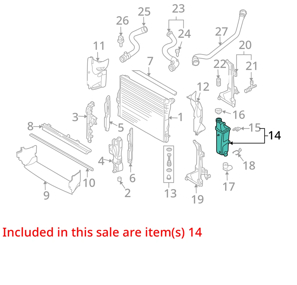 BMW X3 2005 botella de desbordamiento de refrigerante OEM 134 k millas - LKQ417167759 Foto 4 de 4