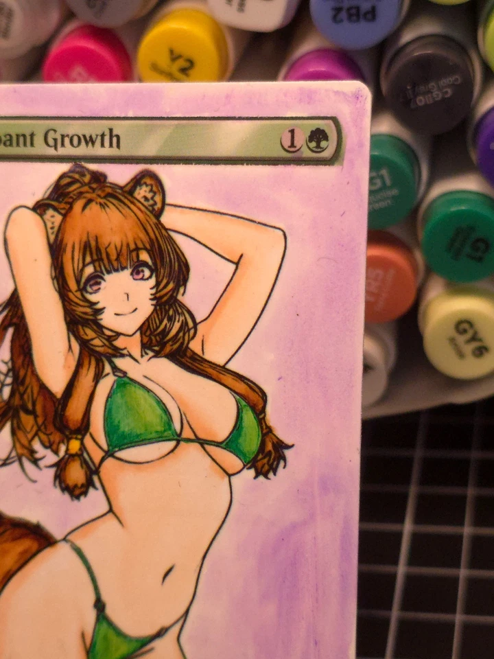 RAMPANT GROWTH - MTG *Altered Hand Colored Original Art Anime -  11-13-25 - Image 4 of 4
