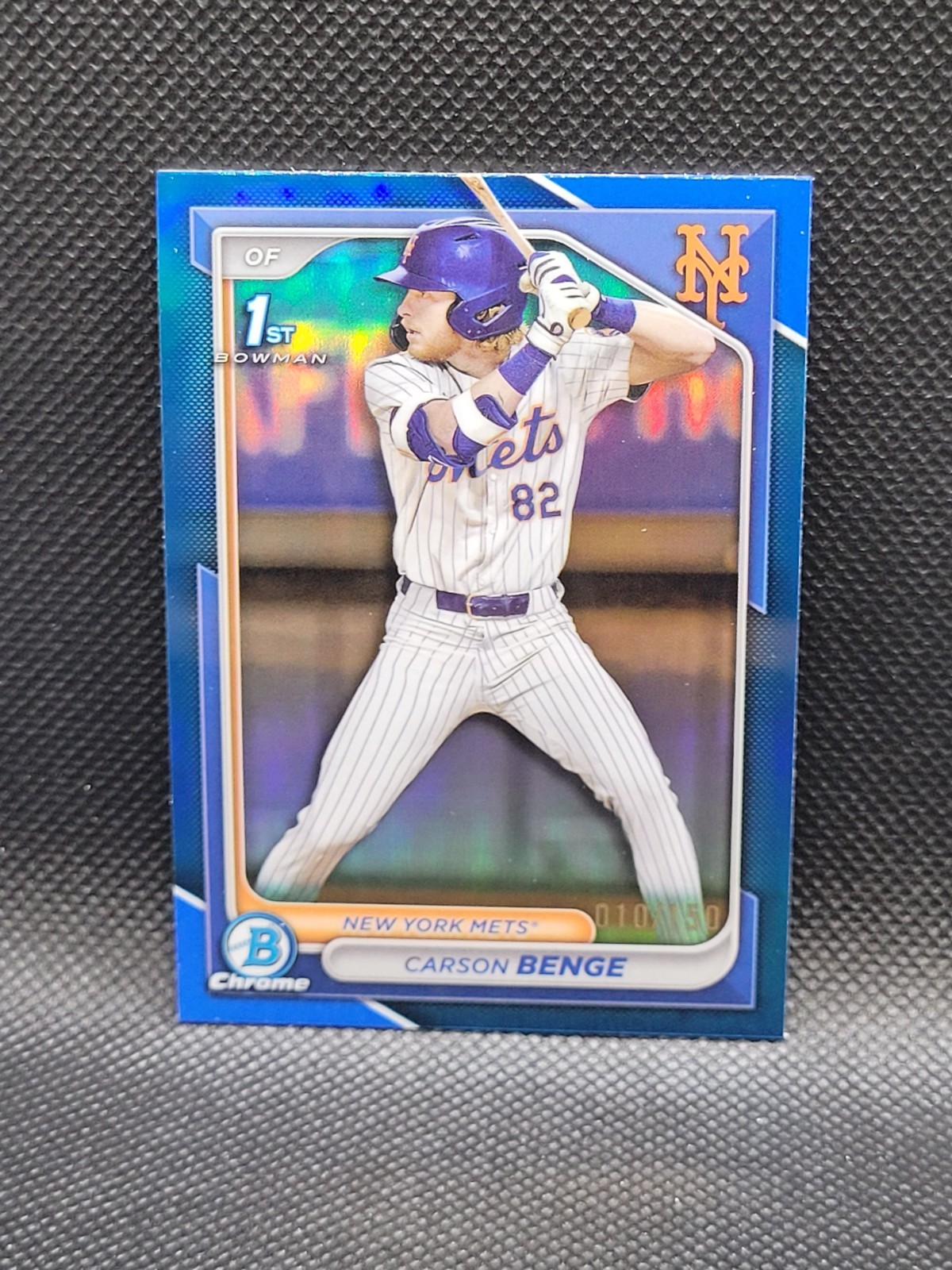 2024 Bowman Chrome Draft CARSON BENGE blue refractor 010/150 - RC - 1st - Mets