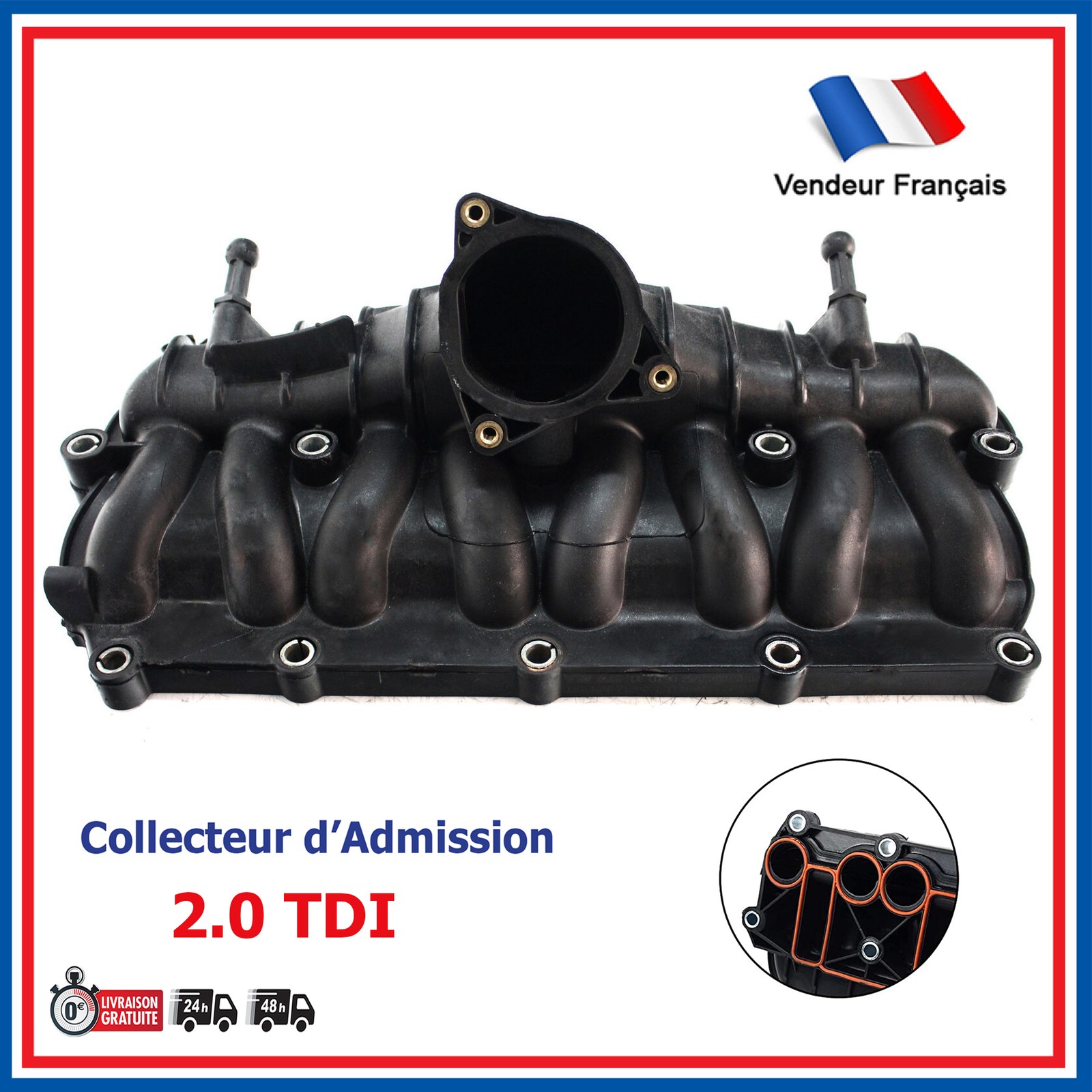 Tubulure d'admission en alliage premium pour VW Passat et Golf 2.0 TDI