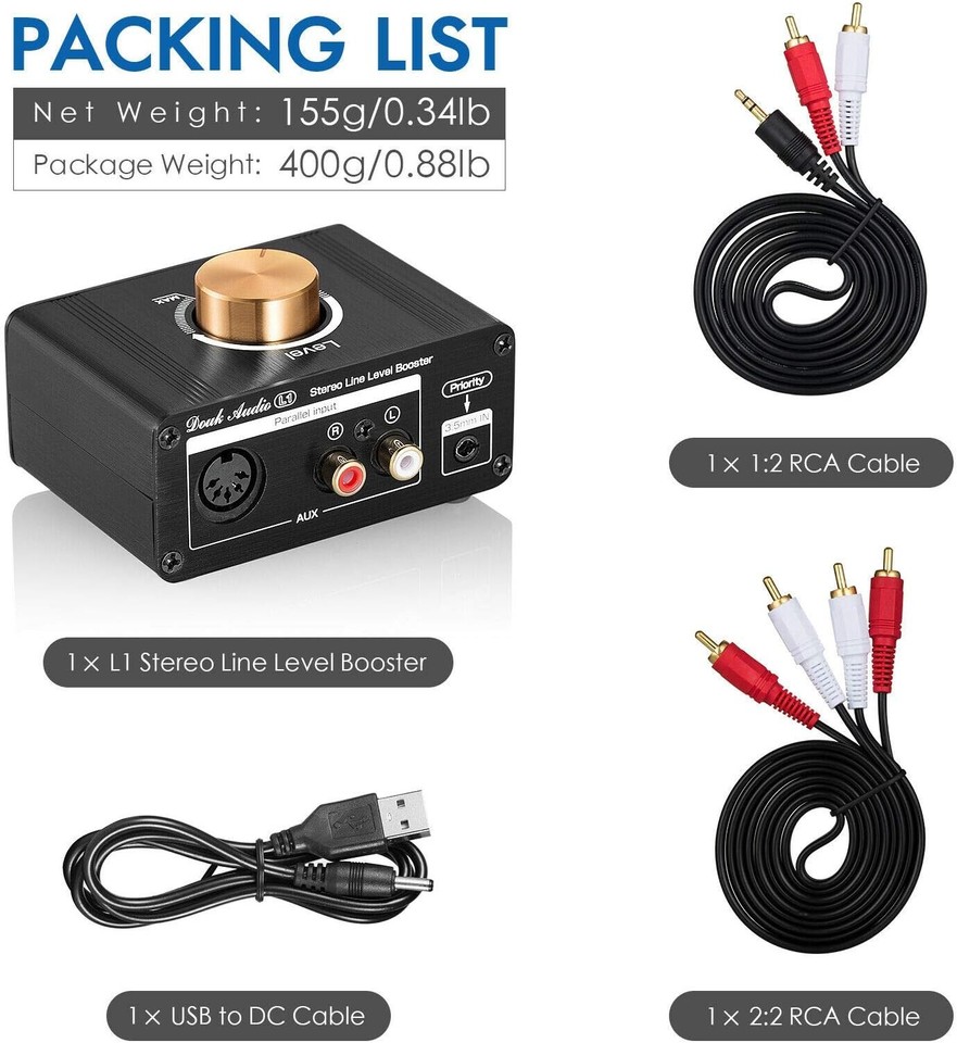 Douk Audio Mini Stereo Line Level Booster Amplifier | eBay UK