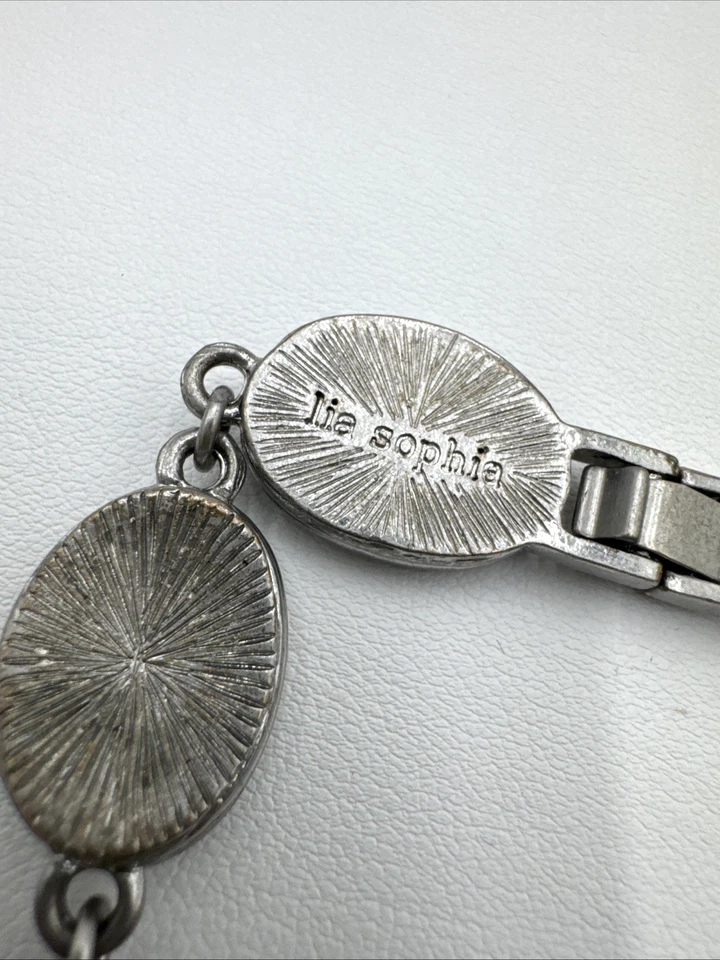 Браслет Lia Sophia перламутровый стиль радужное овальное стекло стильный шик 7 дюймов - Изображение 3 из 4