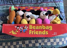 Vintage Mattel Mickey For Kids Plush Beanbag Friends Set In Original Box