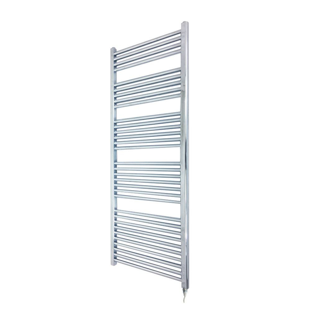 Electric Towel Rail Straight Chrome Fixed Temp Element 500mm x 1600mm 600W