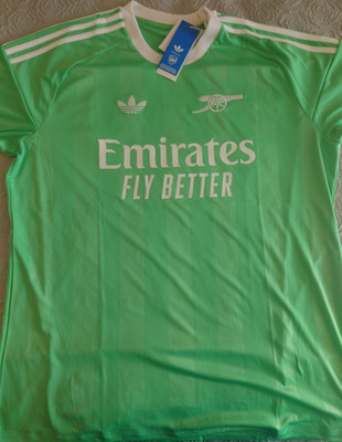 Adidas Arsenal Soccer Jersey XL Green White Goalkeeper GK | eBay