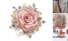 Elegant Rose Flower Brooch Pin for Women Men Wedding Party Gentleman's Pink