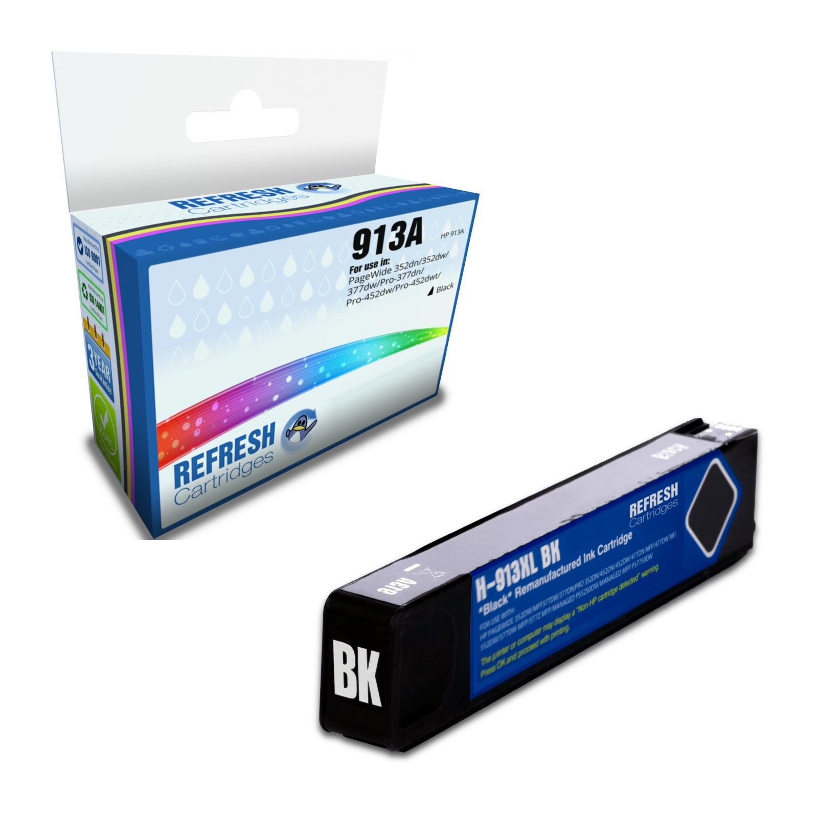 Refresh Cartridges Replacement Black 913A Ink Compatible With HP Printers