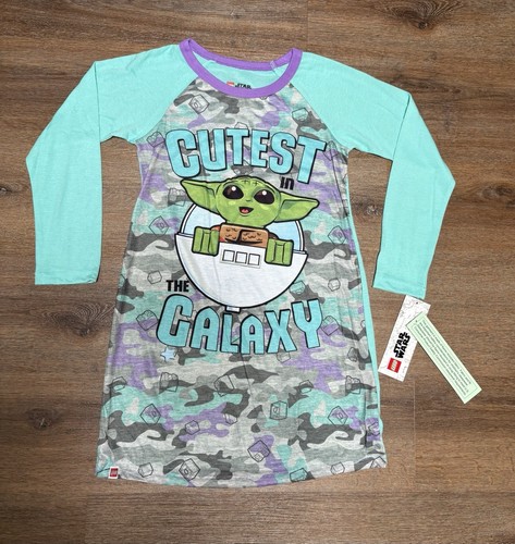 NWT Lego Star Wars Disney Baby Yoda Nightgown Girls Sleep Shirt Size 6/6X