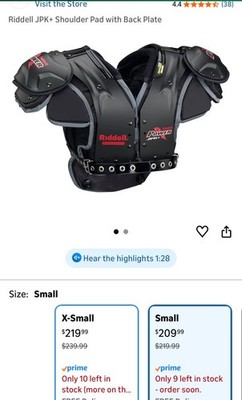 Riddell JPK+ Shoulder Pads, Great Condition, Size S (34