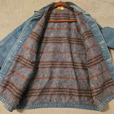 Vintage Big Ben by Wrangler Denim Chore Coat Blanket Lined Made in USA Size 42