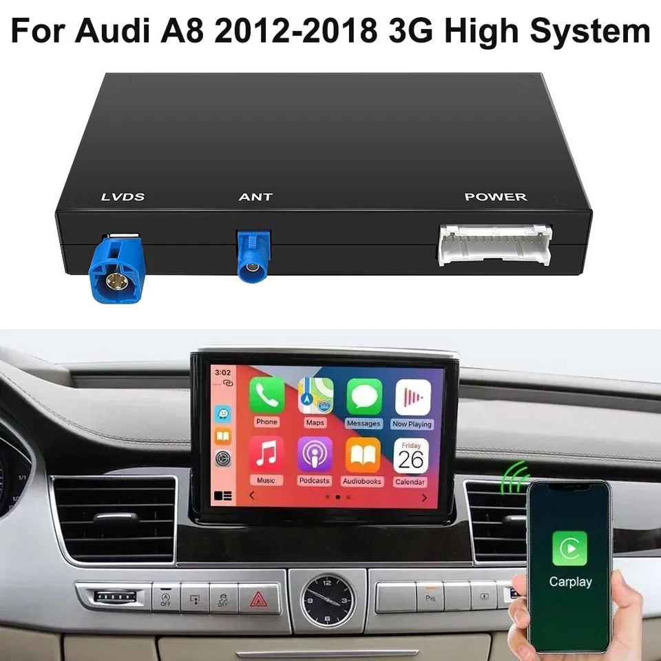 Para Audi A8 2012-2018 con interfaz de enlace de espejo inalámbrico juego de coche Android automático Foto 3 de 4