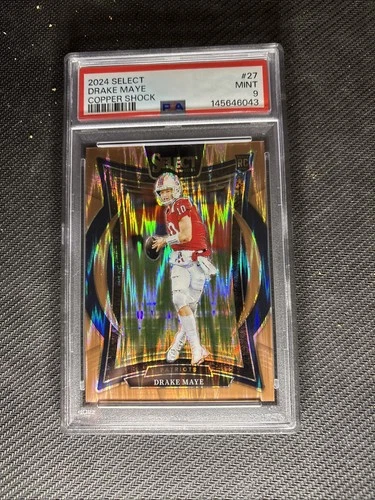 2024 Panini Select Drake Maye Copper Shock PSA 9