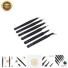 Expert-grade 6PCS Precision Tweezers - Ideal for Electronics, Jewelry Crafts