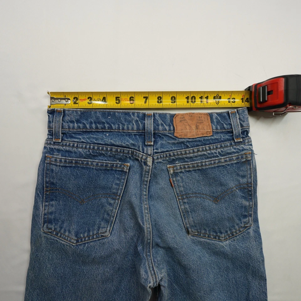 Levi's 718 Vintage 80s 30X30 (28X23) Blue Jeans Orange Tab Student Denim VTG - Image 2 of 4