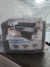 Waterproof Sectional Couch Covers L Shaped Sofa Covers Chaise Lounge Cover 3Pcs