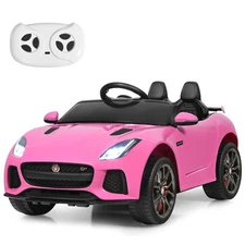 Honey Joy 12V Jaguar F-Type SVR Licensed Kids Ride On Car w/ MP3 & Lights Pink