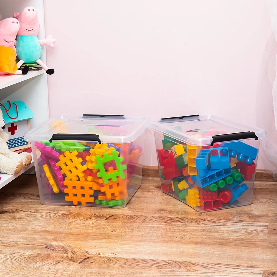 Aufbewahrungsbox mit Deckel 4er Set Kunststoffbox Stapelbox Lagerbox Regalbox - Bild 2 von 4