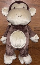 Carter  s Just One Year Monkey Plush Brown And Beige Stitched Circle Stomach US69