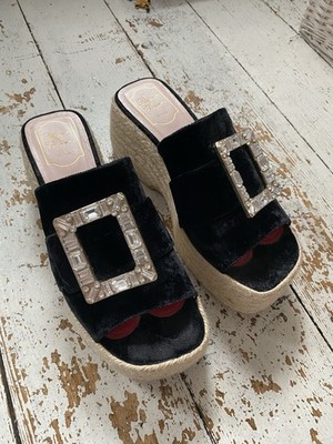 Roger Vivier Clogs, 41, Samt, Einmal Getragen