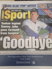 GOODBYE YANKEE LEGEND TOMMY JOHN PENS FAREWEL...