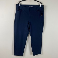 Old Navy High Rise Pixie Ankle Skinny Pants Size 16 Navy Blue Stretch