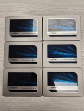 Lot of Six 500GB Crucial MX500 2.5" SATA 6GB SSD Drives